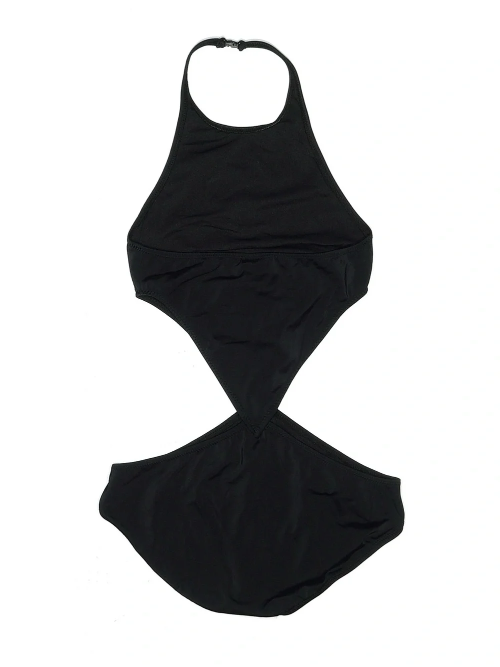 Norma Kamali Chuck Black Cutout Halter One-Piece Swimsuit